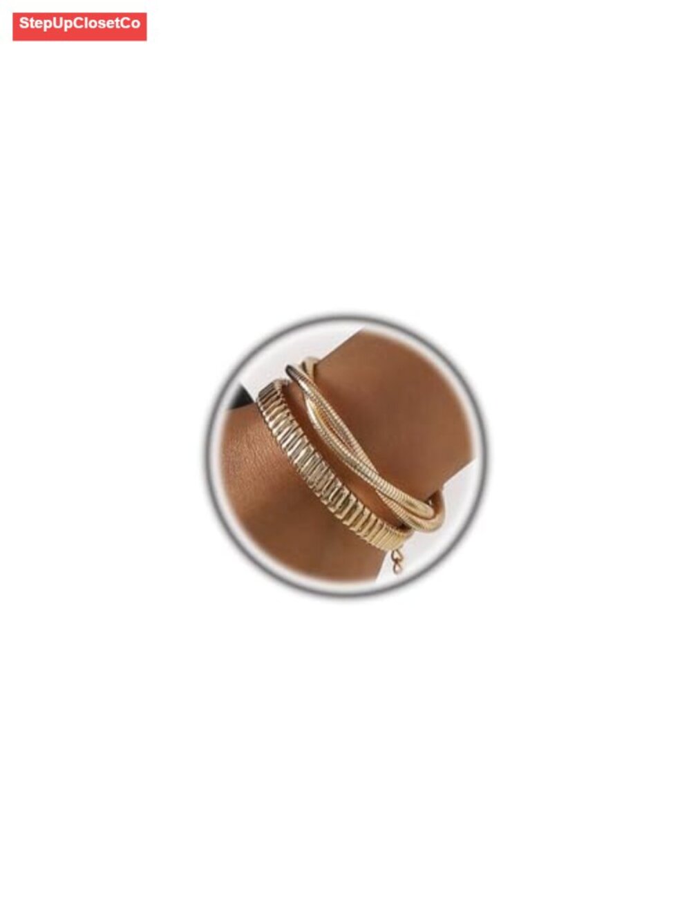 Chunky Spiral Stretch Chain Bracelet Layered Twisted Bangle Jewelry, Alloy